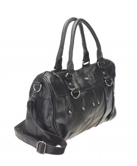 Lorenz Cow Hide Top Zip Handbag with Stud Detail- CLEARANCE!